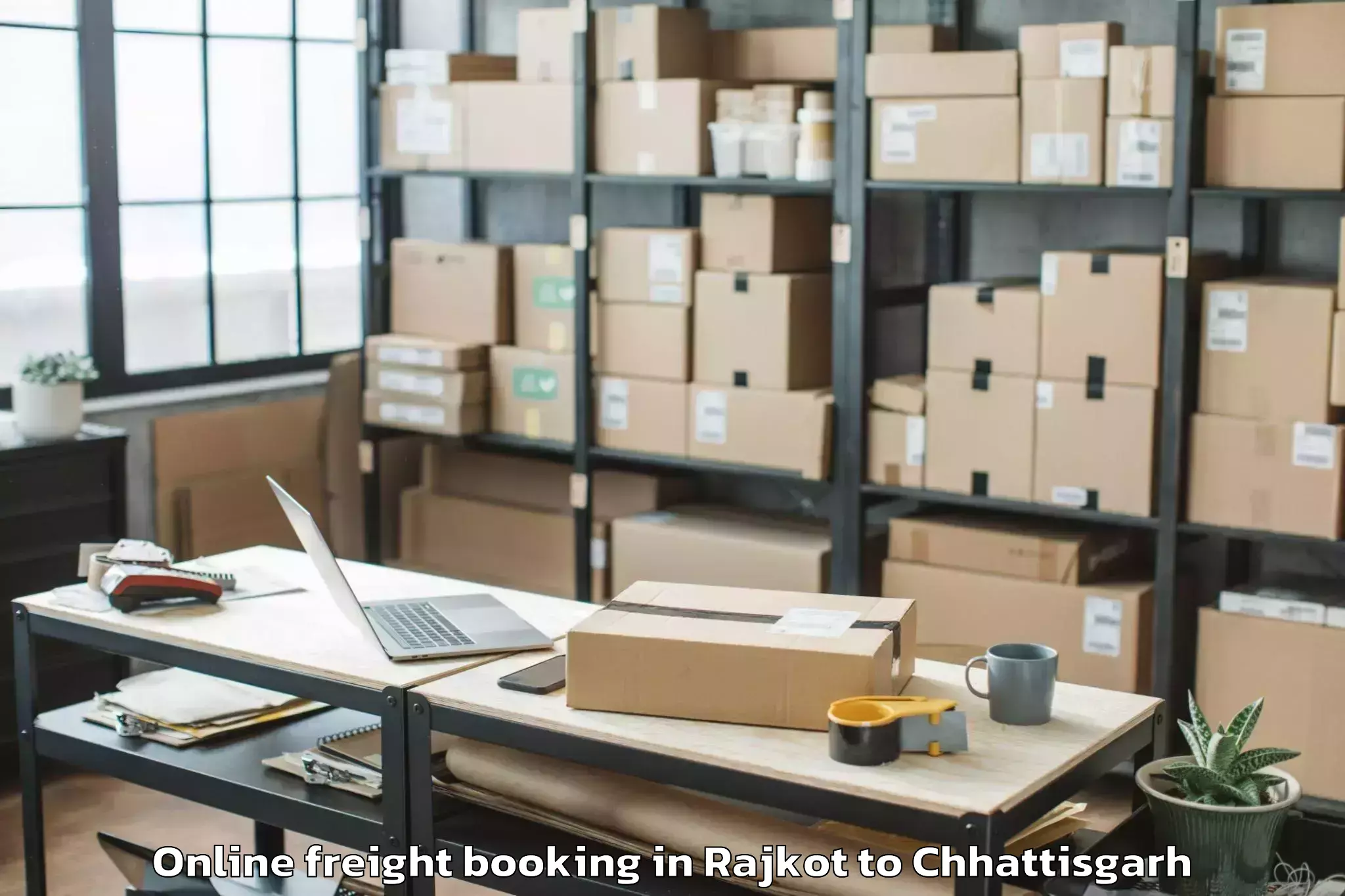 Top Rajkot to Dharamjaigarh Online Freight Booking Available